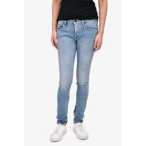 Off-White by Virgil Abloh Blue Denim Rose Embroidered Slim Leg Jeans Size 25